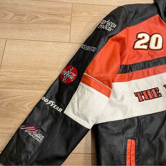 Vintage Chase Authentics Leather Home Depot Racing Tony Stewart Jacket Size L - Picture 3 of 12